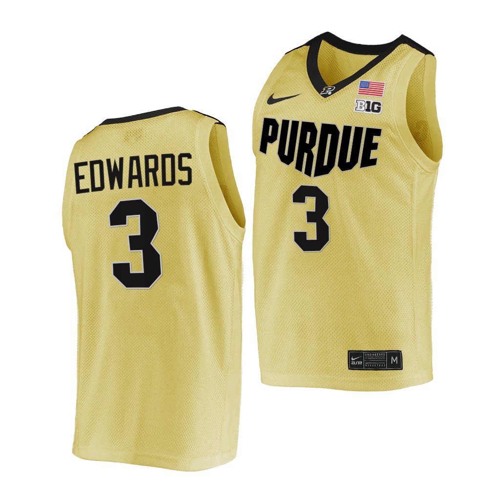 Purdue Boilermakers Carsen Edwards #3 Gold Alumni Jersey College YTEZHGXV