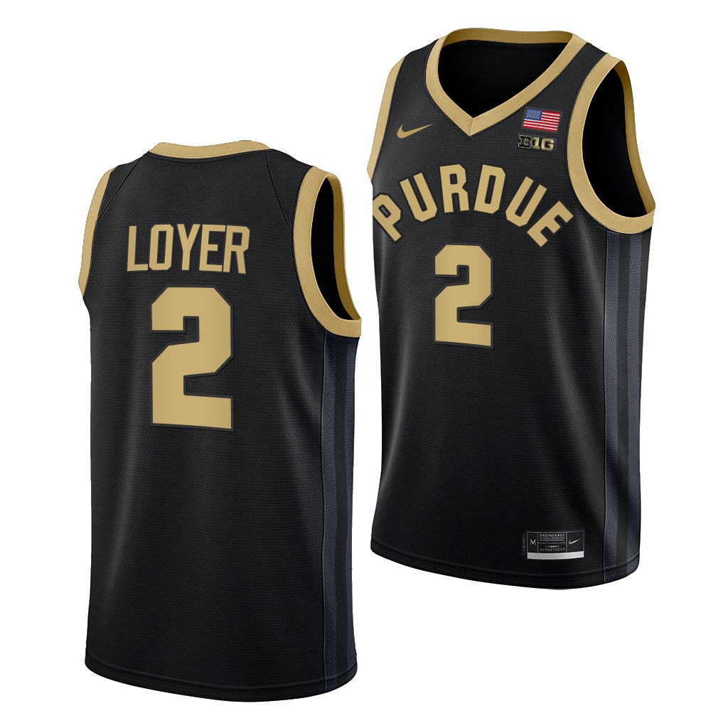 Purdue Boilermakers Fletcher Loyer College uniform Black #2 Jersey 2022-23 I1ODGGXV