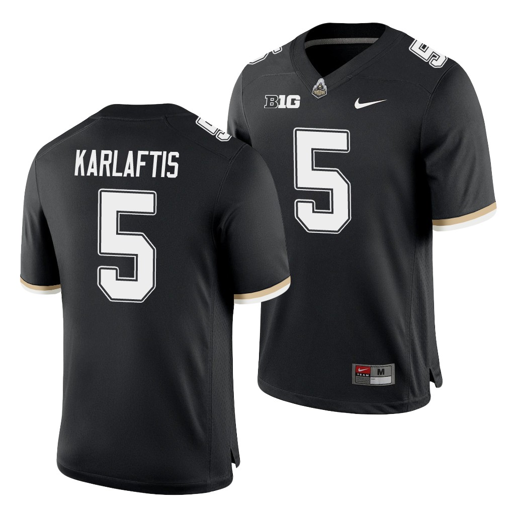Purdue Boilermakers George Karlaftis Black College Game Jersey P7J6LGXV