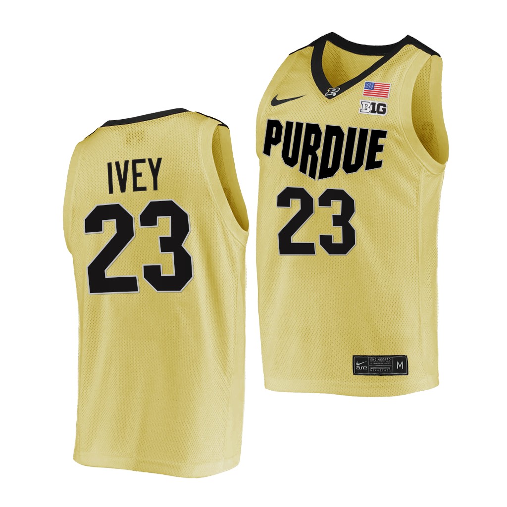 Purdue Boilermakers Jaden Ivey #23 Gold Top overall seed Jersey -22 College N1JAHGXV