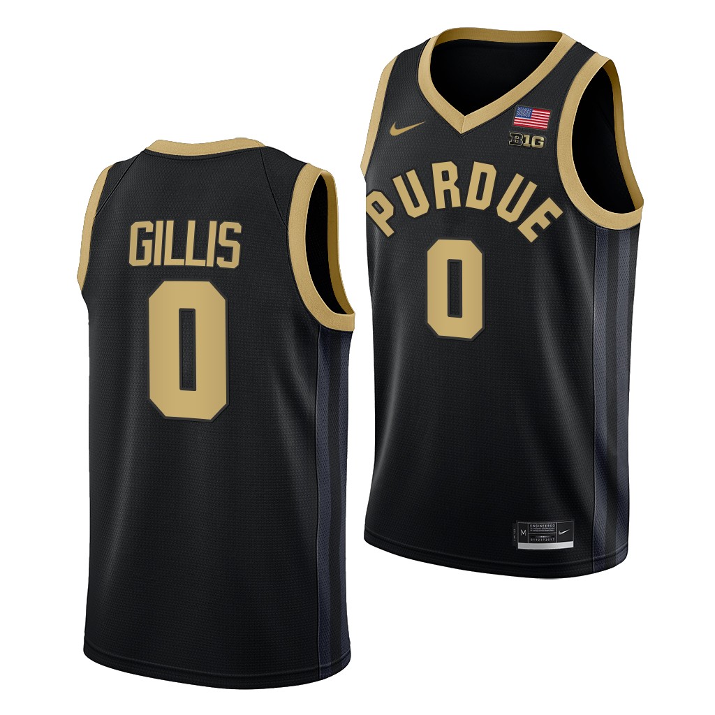 Purdue Boilermakers Mason Gillis College uniform Black #0 Jersey 2022-23 JPR6GGXV