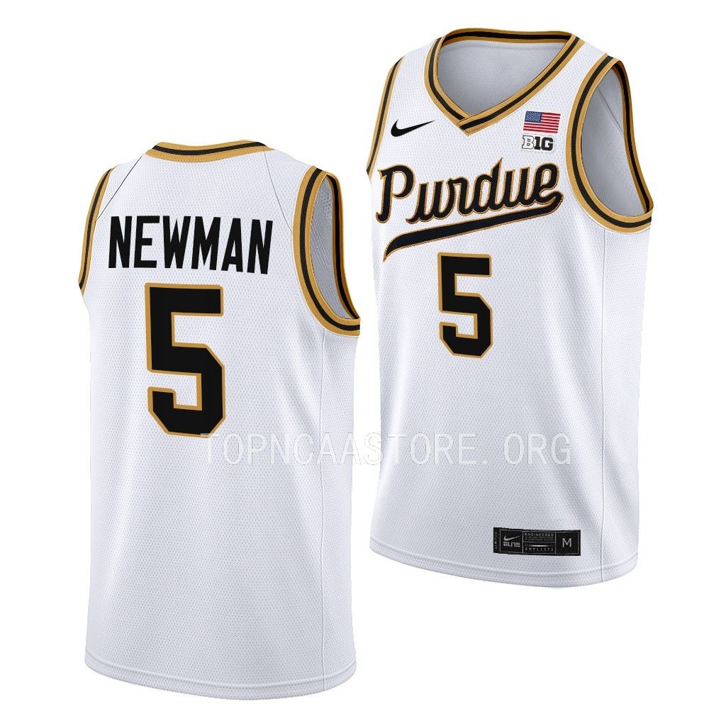 Purdue Boilermakers Rick Mount-Era Brandon Newman #5 White Throwback Jersey 88OXJGXV