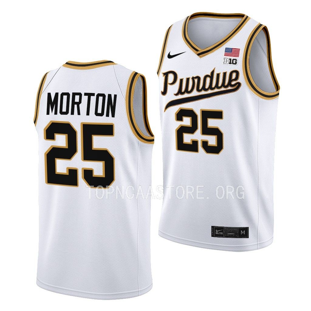 Purdue Boilermakers Rick Mount-Era Ethan Morton #25 White Throwback Jersey GDLRHGXV
