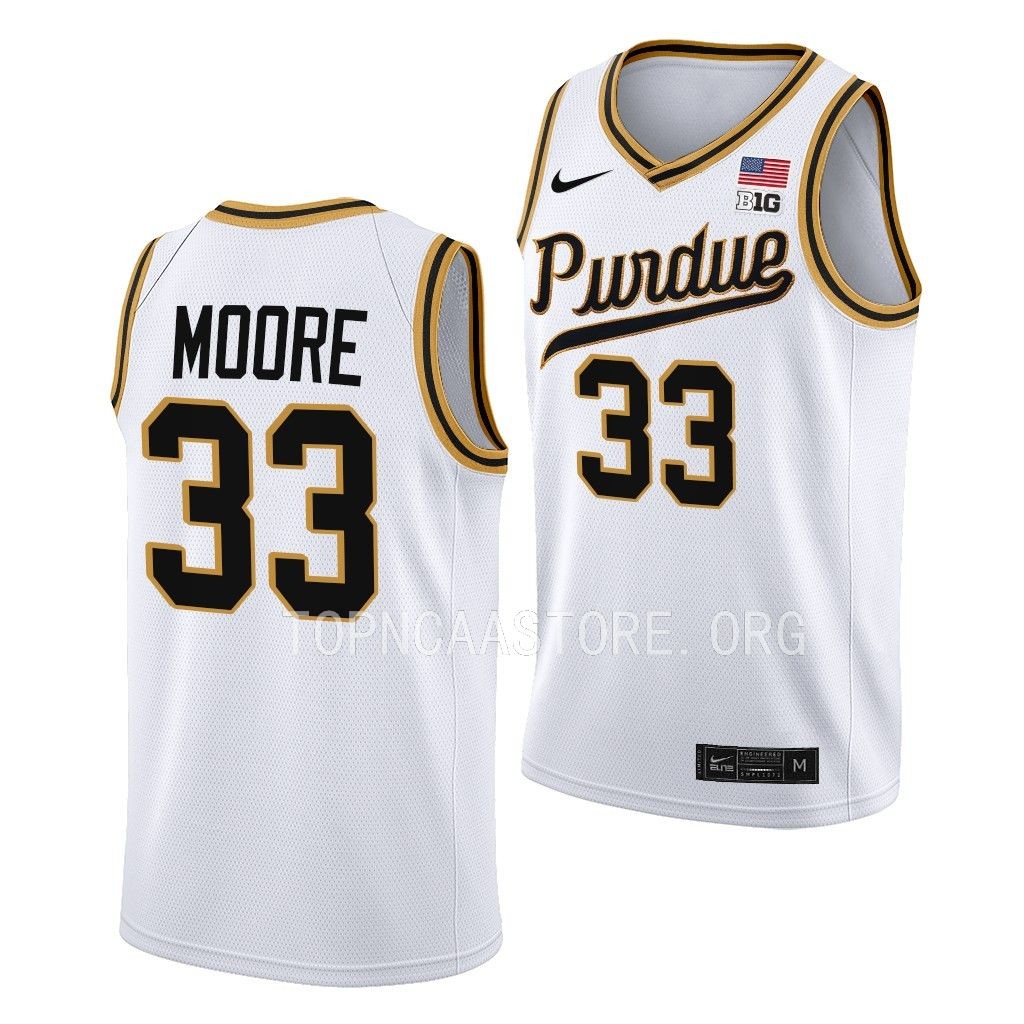 Purdue Boilermakers Rick Mount-Era E'Twaun Moore #33 White Throwback Jersey UW4WLGXV