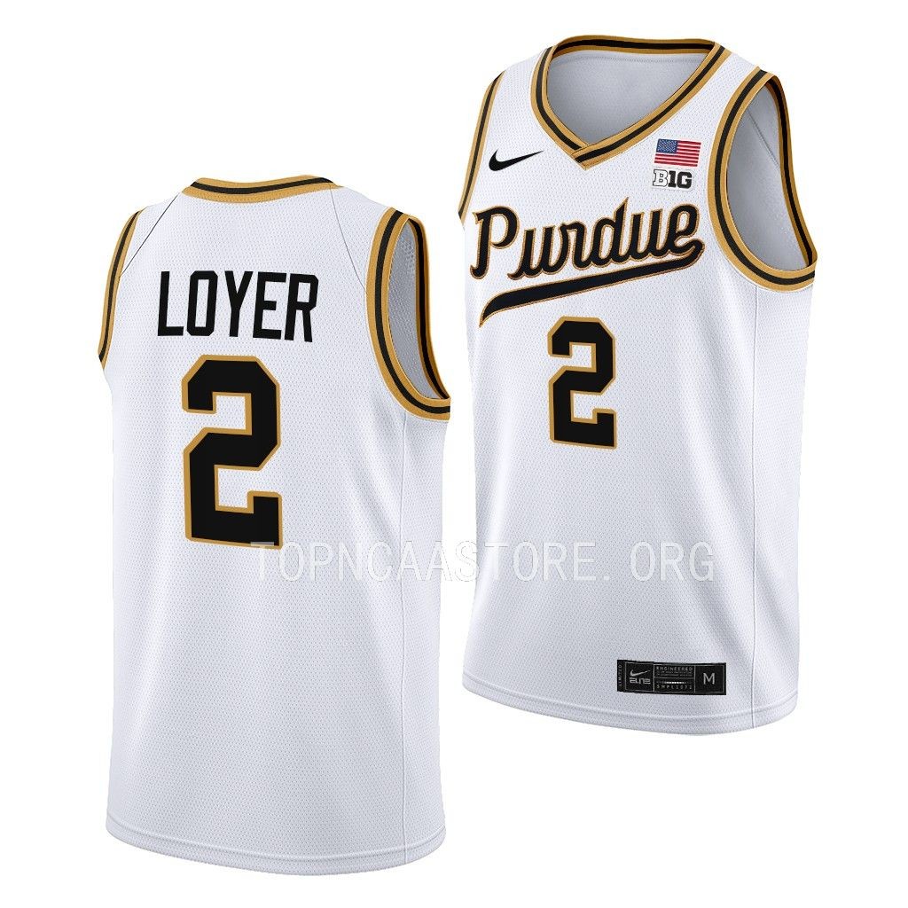 Purdue Boilermakers Rick Mount-Era Fletcher Loyer #2 White Throwback Jersey VVCTEGXV