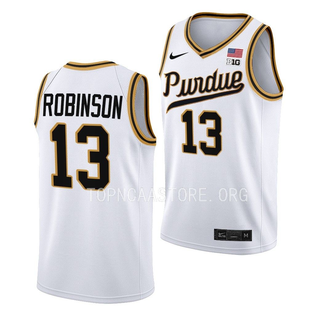 Purdue Boilermakers Rick Mount-Era Glenn Robinson #13 White Throwback Jersey HIAMYGXV