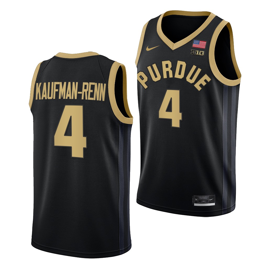 Purdue Boilermakers Trey Kaufman-Renn College uniform Black #4 Jersey 2022-23 IUZZ6GXV