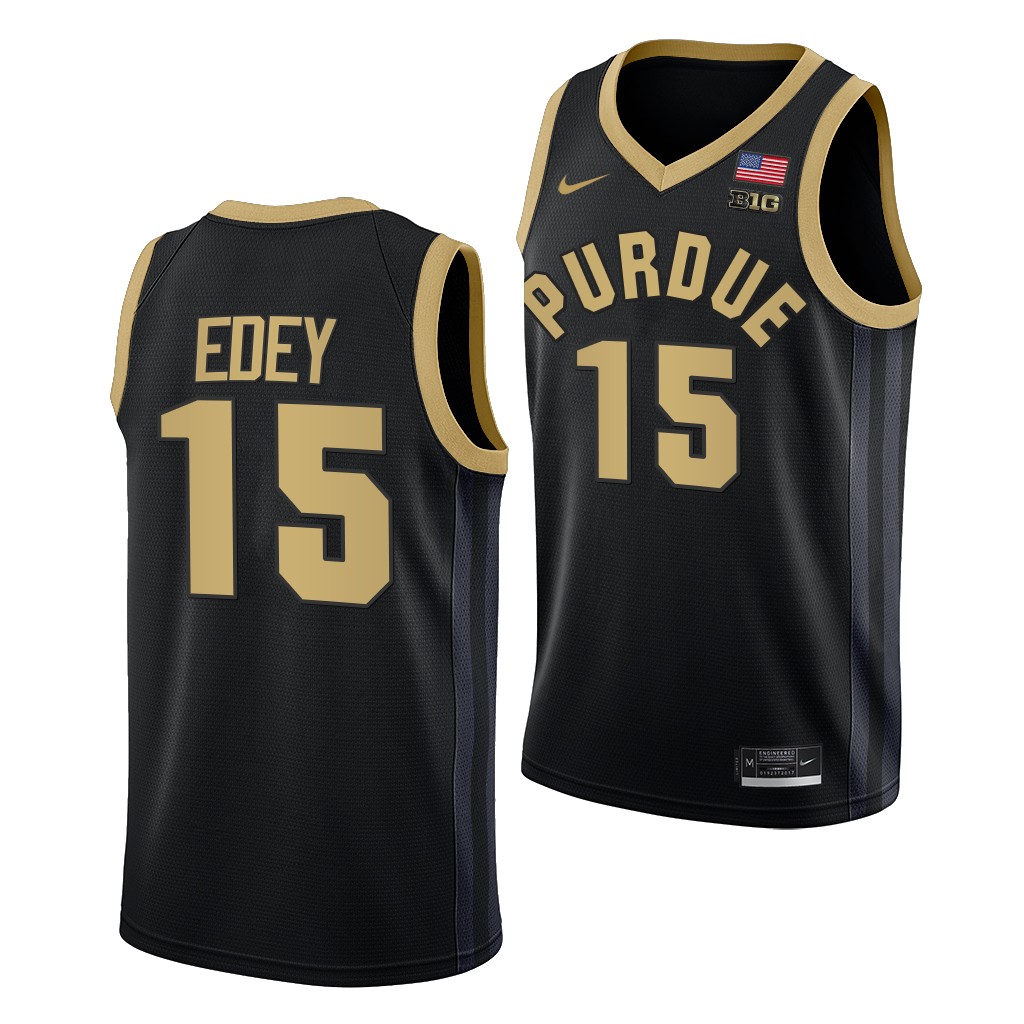 Purdue Boilermakers Zach Edey College uniform Black #15 Jersey 2022-23 CPH45GXV