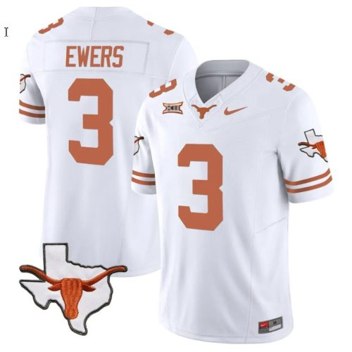 Quinn Ewers Jersey #3 Texas Longhorn Vapor Limited College Football White IBVDRGXV