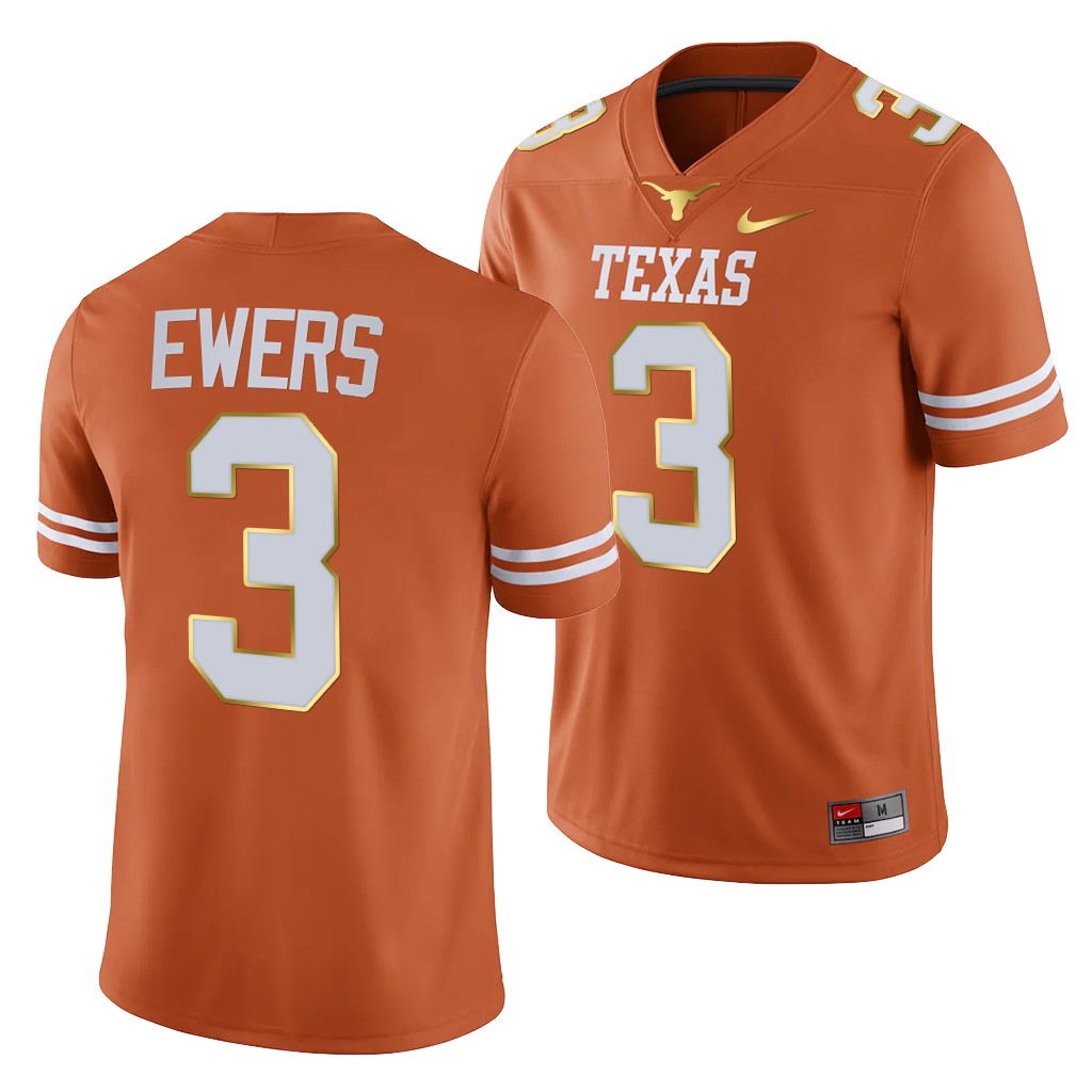 Quinn Ewers Texas Longhorns College Orange -22 3 Jersey Men VSANCGXV