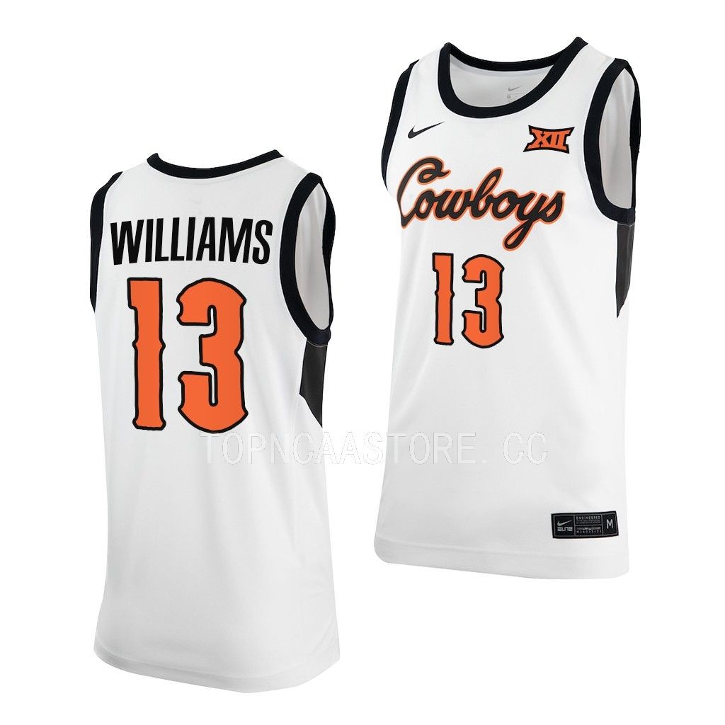 Quion Williams #13 Oklahoma State Cowboys Classic Jersey 2022-23 White T4Q4PGXV