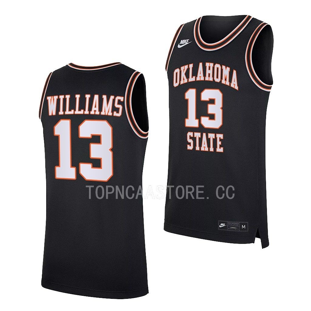 Quion Williams Oklahoma State Cowboys #13 Black Retro Jersey 2022-23 ULIBIGXV