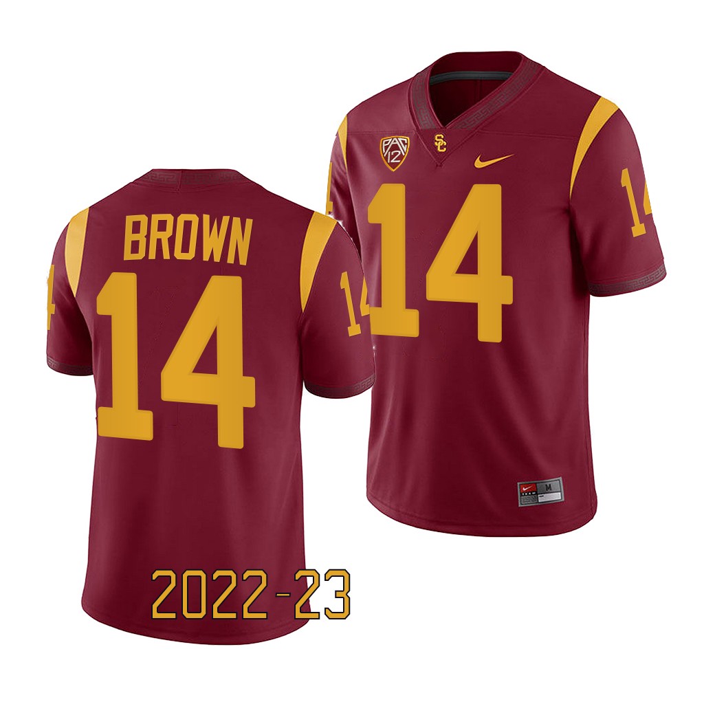 Raleek Brown USC Trojans 2022-23 Game College Jersey Cardinal #14 Uniform GT5CSGXV