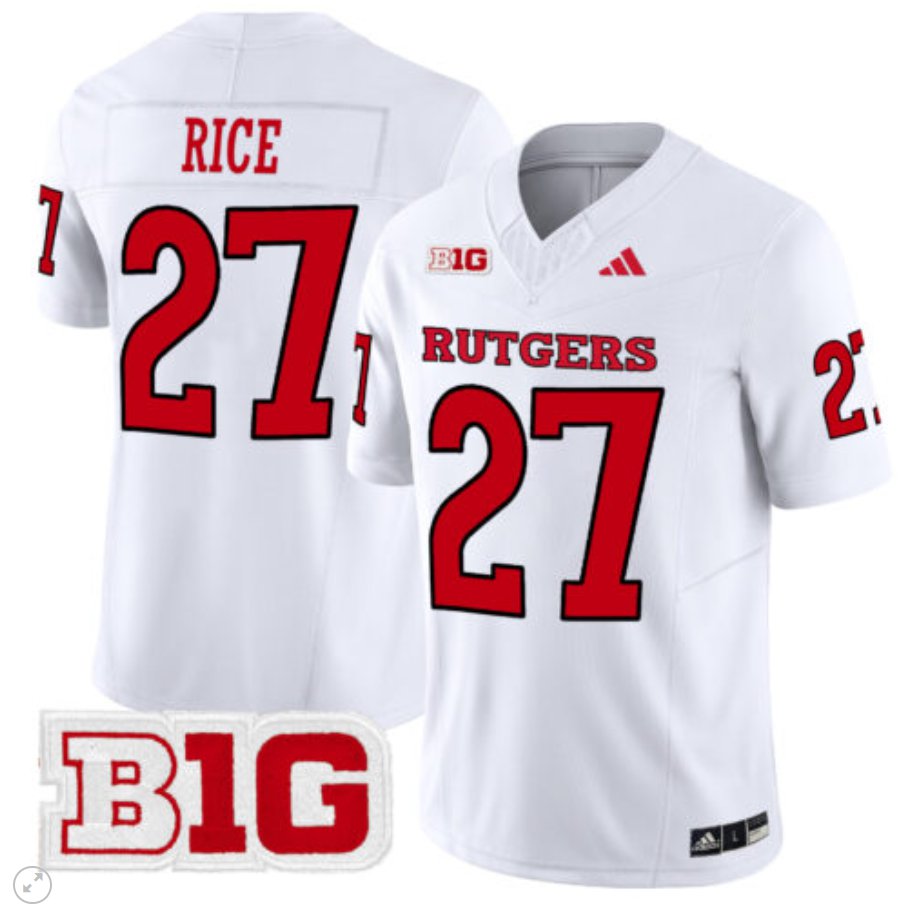 Ray Rice Jersey #27 Rutgers Scarlet Knights Vapor Limited Football White GQF5SGXV
