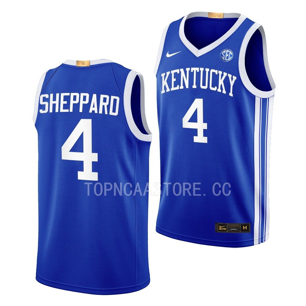 Reed Sheppard Kentucky Wildcats #4 Blue Away Jersey Classc PW8VJGXV