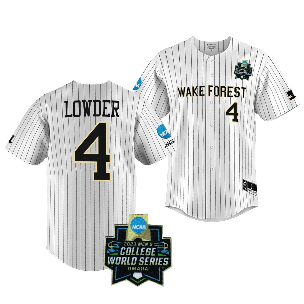 Rhett Lowder Wake Forest Demon Deacons #4 White College World Series Jersey QYTLDGXV