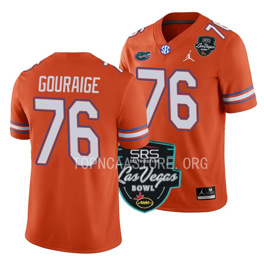 Richard Gouraige Jersey Florida Gators #76 Orange Las Vegas Bowl Alternate Tee TOJDPGXV