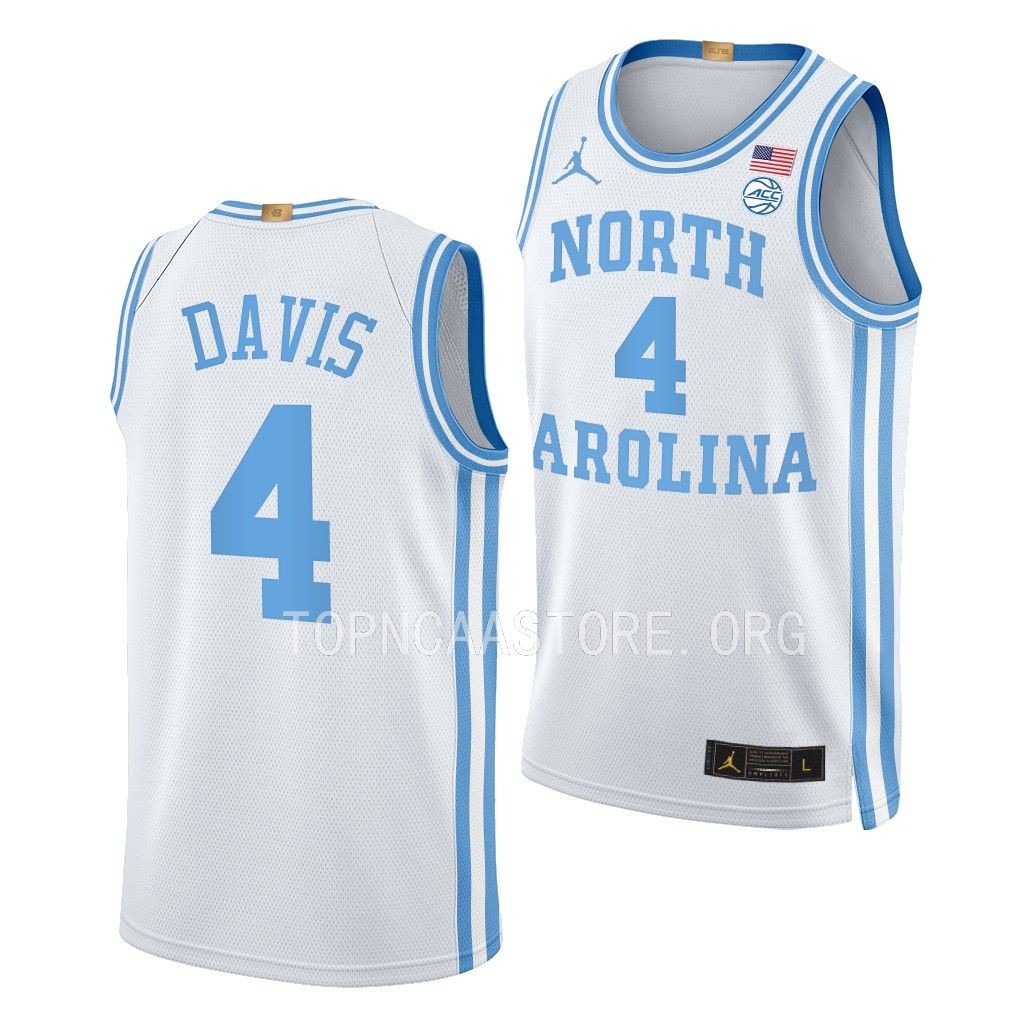 R.J. Davis North Carolina Tar Heels #4 White Throwback Jersey 2022-23 Elite 1QPEHGXV