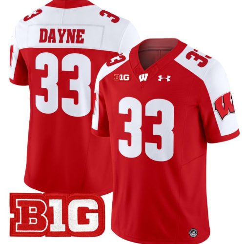 Ron Dayne Jersey #33 Wisconsin Badgers Vapor Football Stitched Red Alternate VTGEGGXV