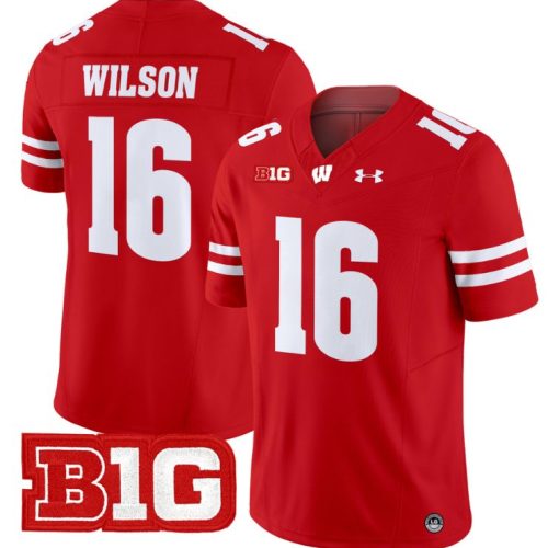 Russell Wilson Jersey #16 Wisconsin Badgers Vapor Football Stitched Red YOVJQGXV