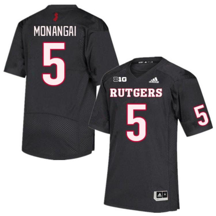 Rutgers Scarlet Knights #5 Kyle Monangai Jersey Black College Football 3VZ1DGXV