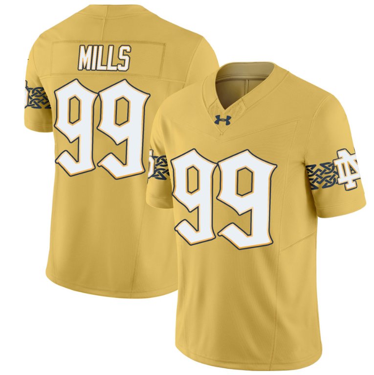 Rylie Mills Jersey #99 Notre Dame Fighting Irish Vapor Limited College Football Gold 63FFIGXV