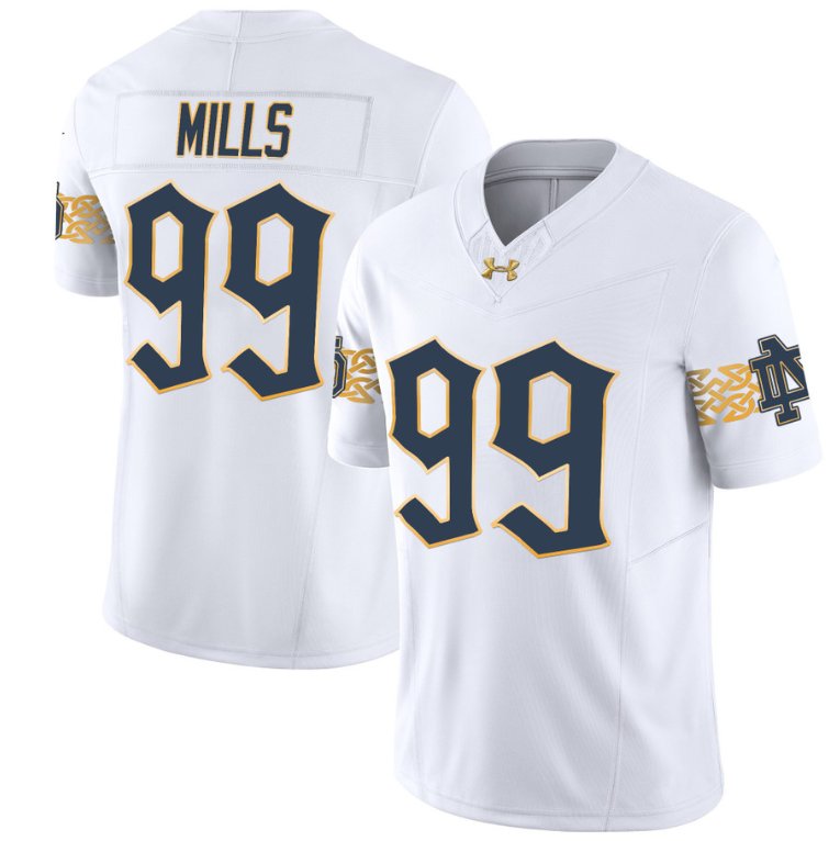 Rylie Mills Jersey #99 Notre Dame Fighting Irish Vapor Limited College Football White POBAKGXV