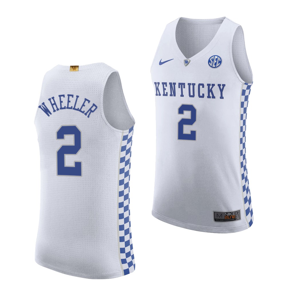 Sahvir Wheeler #2 Kentucky Wildcats -22 College White Jersey RD5SLGXV