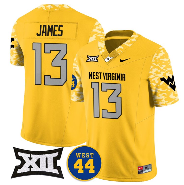 Sam James Jersey #13 West Virginia Mountaineers Vapor Limited Honor Jerry West Gold FJG8GGXV