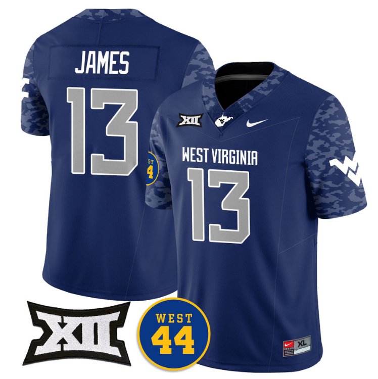 Sam James Jersey #13 West Virginia Mountaineers Vapor Limited Honor Jerry West Navy H7RPJGXV