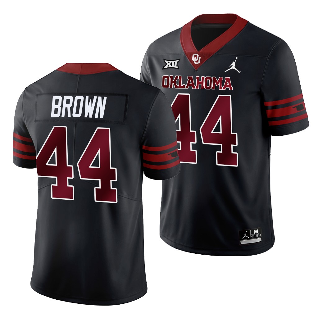 Sammy Brown Oklahoma Sooners #44 Black Jersey Unity College Uniform JANWSGXV