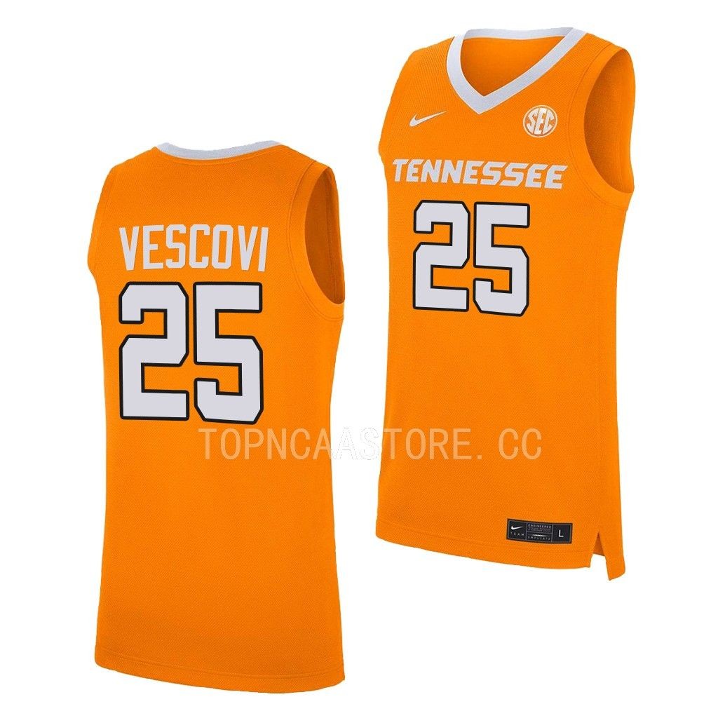 Santiago Vescovi Tennessee Volunteers #25 Orange Jersey 2022-23 UBGOYGXV
