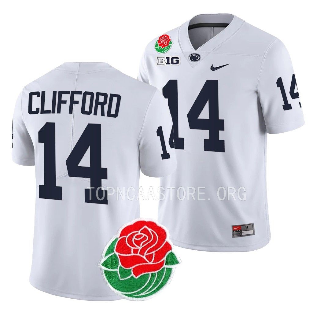 Sean Clifford Penn State Nittany Lions #14 White Jersey Rose Bowl College Uniform 8APM4GXV
