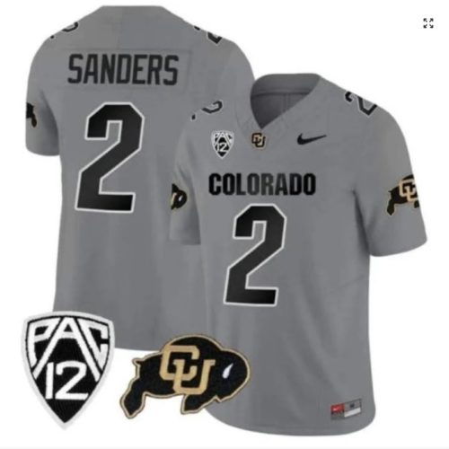 Shadeur Sanders Jersey #2 Colorado Buffaloes Football Gray Home Alternative NN1DBGXV