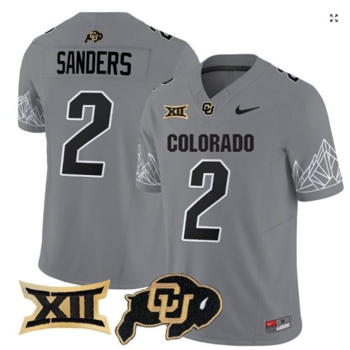 Shadeur Sanders Jersey #2 Colorado Buffaloes Football Gray Home M4KF4GXV