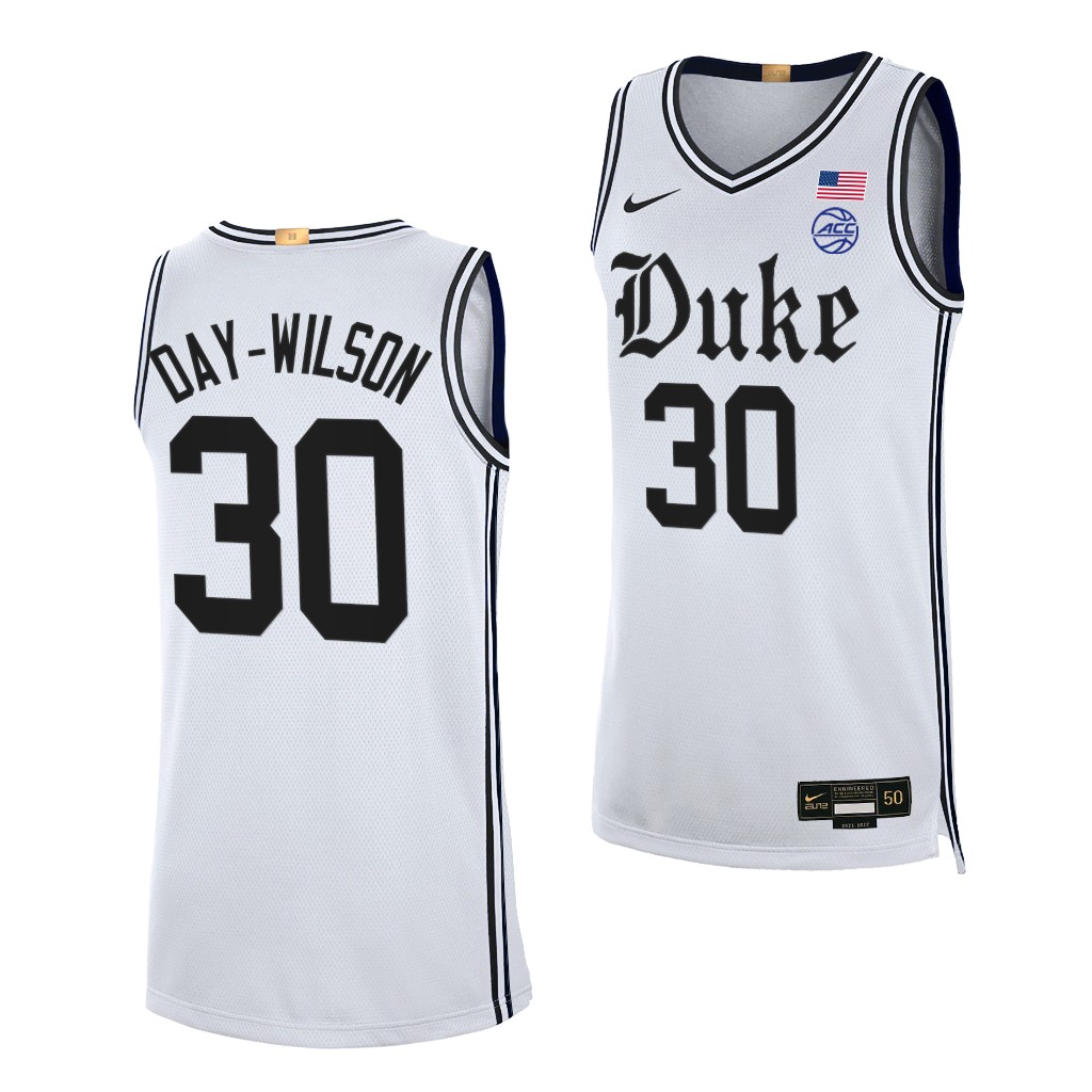 Shayeann Day-Wilson #30 Duke Blue Devils -22 Cameron Brotherhood Limited White Jersey P7FVLGXV