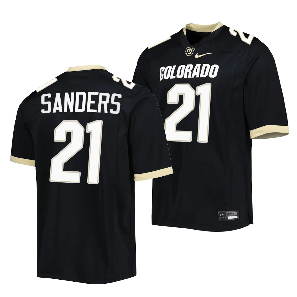 Shilo Sanders Colorado Buffaloes Untouchable #21 Jersey Black Uniform MSACUGXV