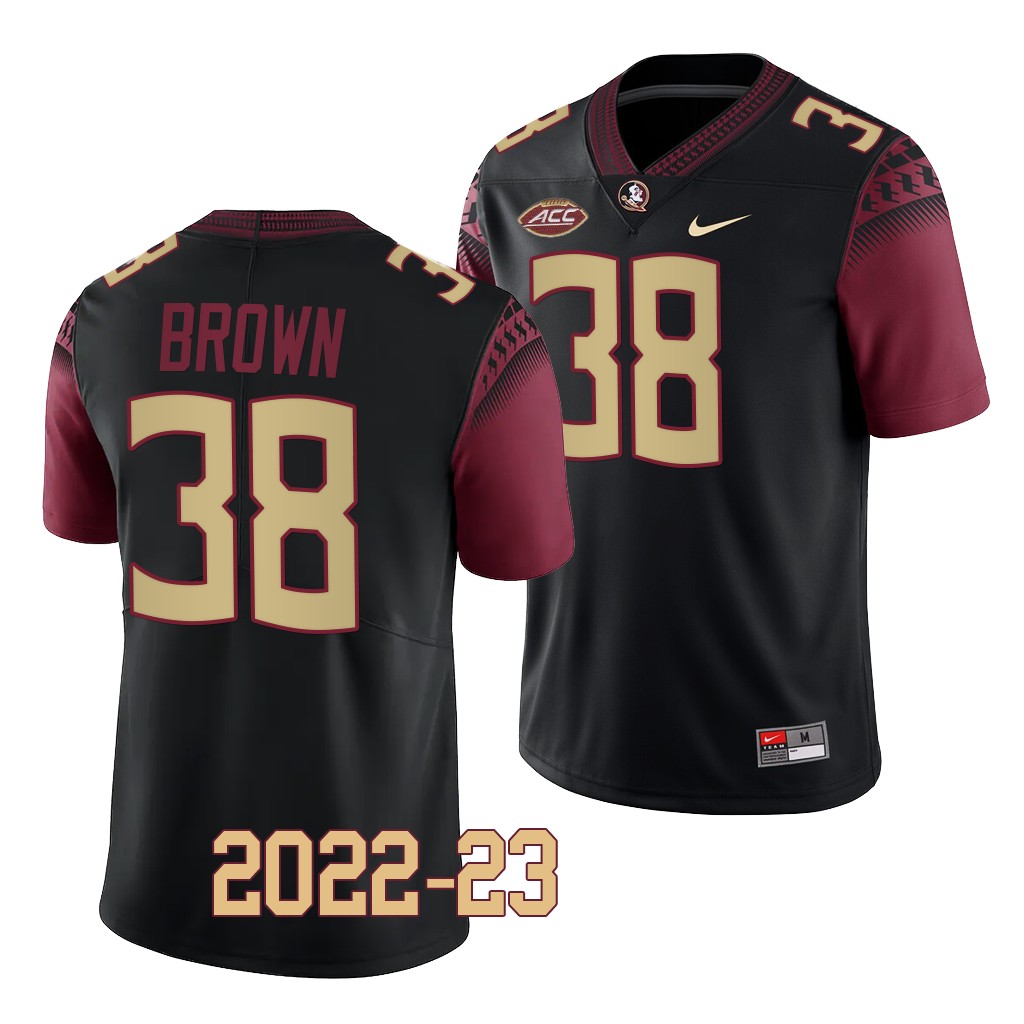 Shyheim Brown Florida State Seminoles 2022-23 College Jersey Black #38 Uniform Q7ZJZGXV