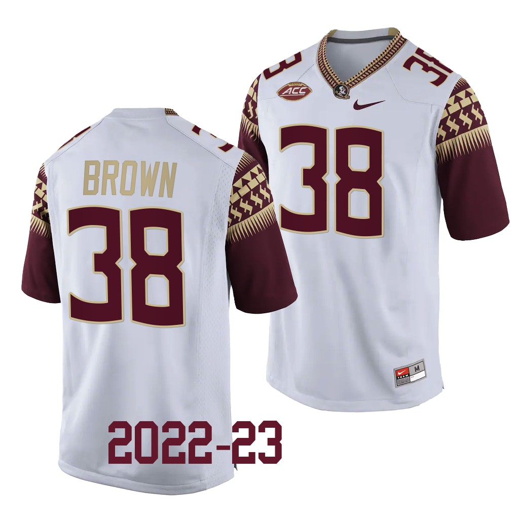 Shyheim Brown Florida State Seminoles College White Men 38 Jersey 2022-23 EGLBGGXV