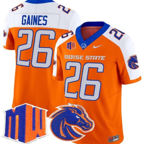 Sire Gaines Jersey #26 Boise State Broncos Vapor Limited College Football Orange Alternate HNPEVGXV