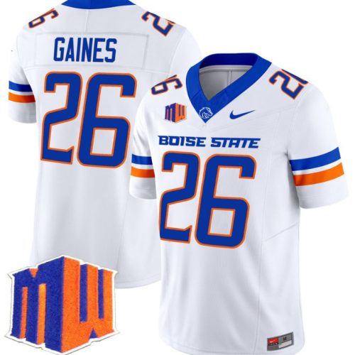Sire Gaines Jersey #26 Boise State Broncos Vapor Limited College Football Stitched White SZP2KGXV