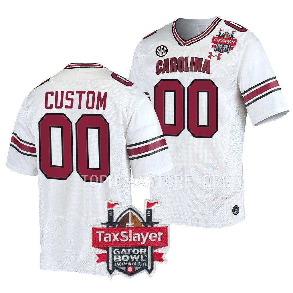 South Carolina Gamecocks #00 Custom Gator Bowl White College Jersey 3XRFUGXV