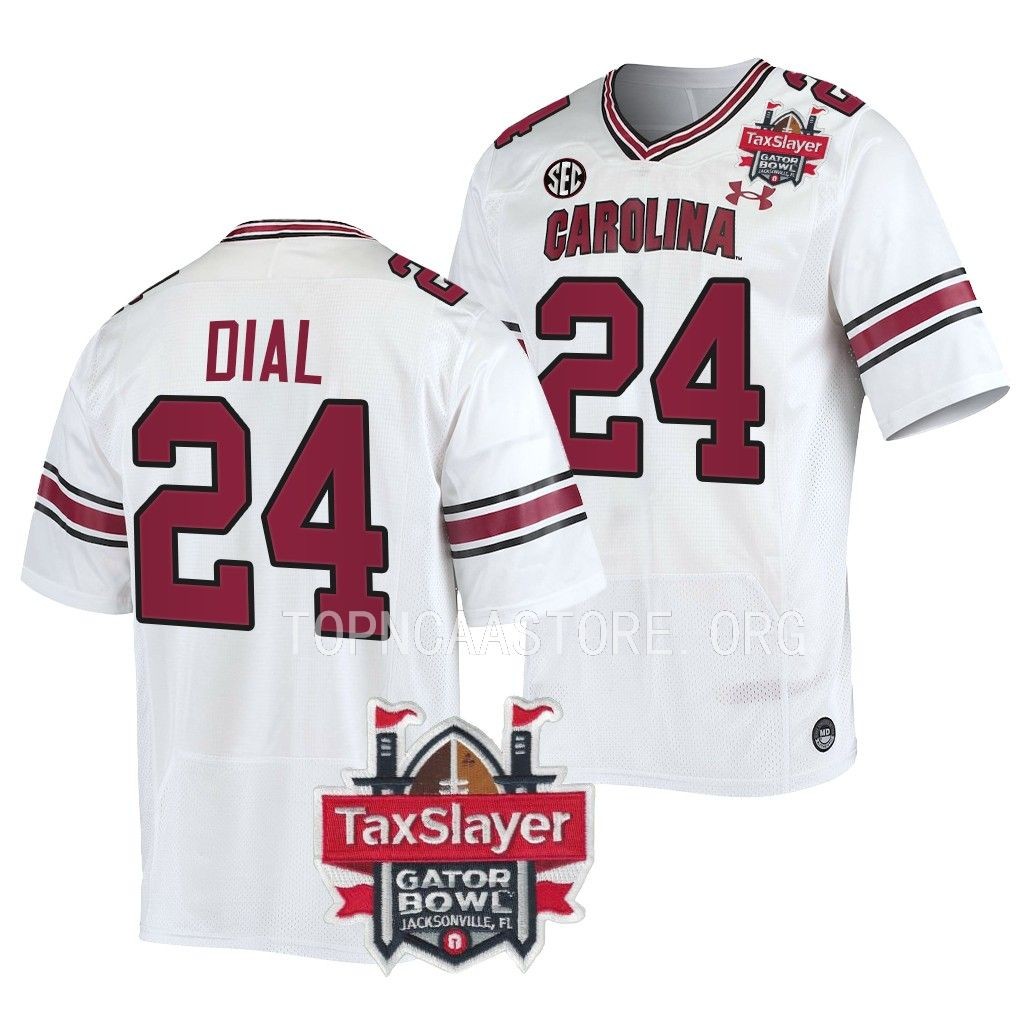 South Carolina Gamecocks #24 Marcellas Dial Gator Bowl White College Jersey IJP2SGXV
