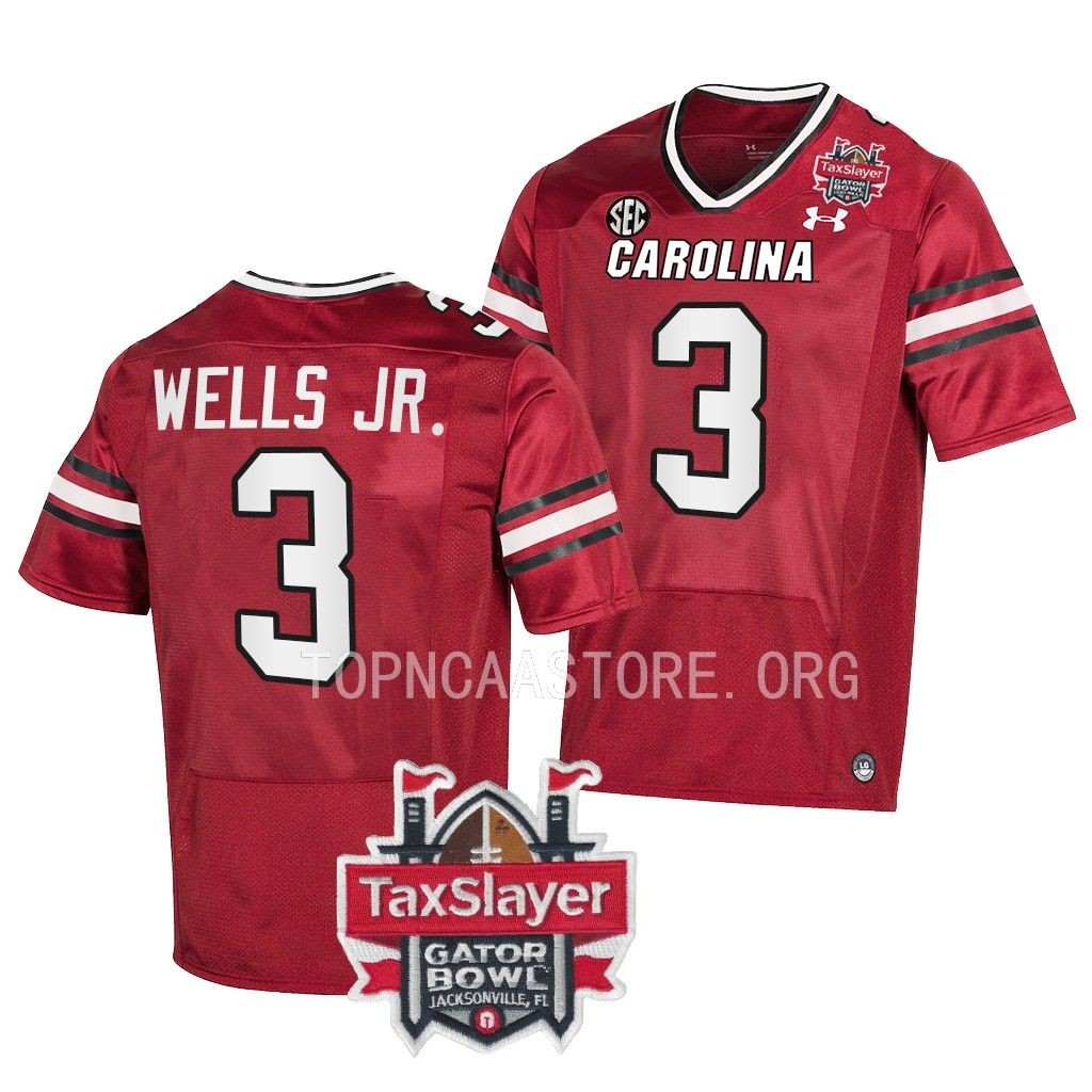 South Carolina Gamecocks Gator Bowl Antwane Wells Jr. #3 Garnet College Jersey NPV4CGXV