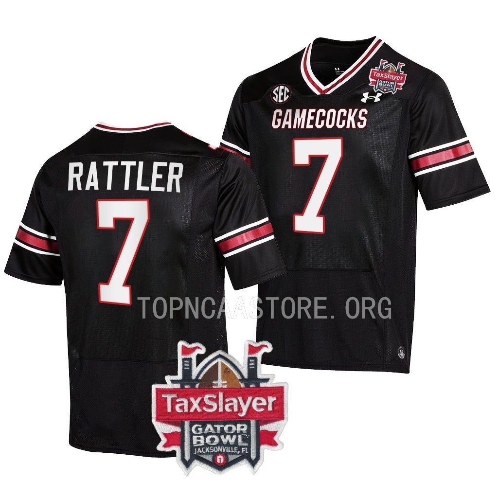Spencer Rattler South Carolina Gamecocks Gator Bowl College Jersey Black #7 Uniform HKQUWGXV