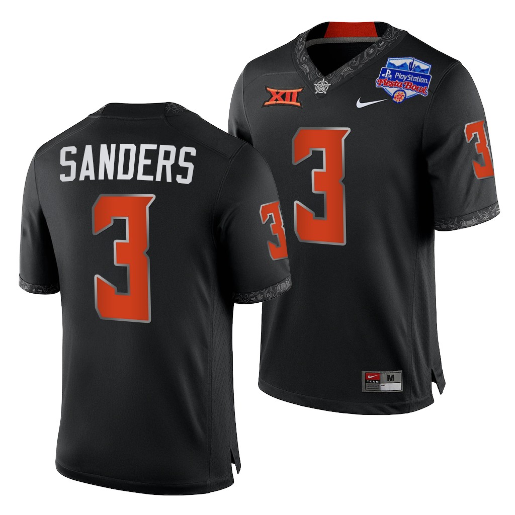 Spencer Sanders Oklahoma State Cowboys Fiesta Bowl Black College Playoff 3 Jersey Men IVFWKGXV