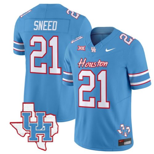 Stacy Sneed Jersey #21 Houston Cougars Oilers Inspired Vapor College Football Blue Stitched EQSPXGXV