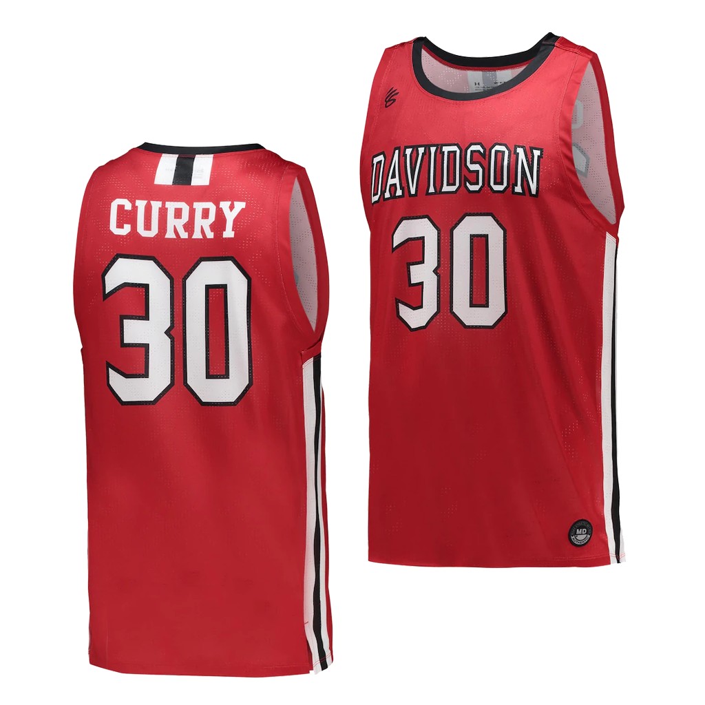 Stephen Curry #30 Davidson Wildcats College Throwback Red Jersey 0XWZ1GXV