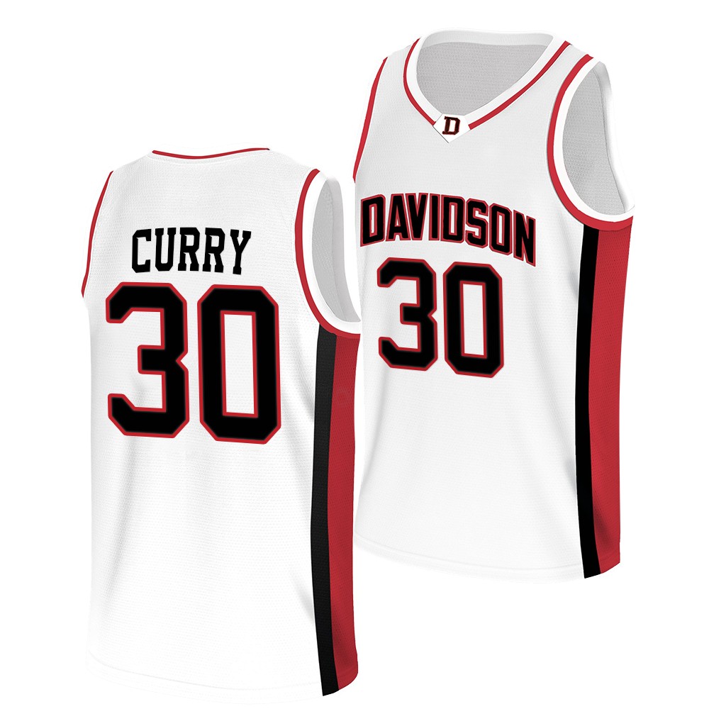 Stephen Curry #30 Davidson Wildcats College White Jersey HS9HSGXV