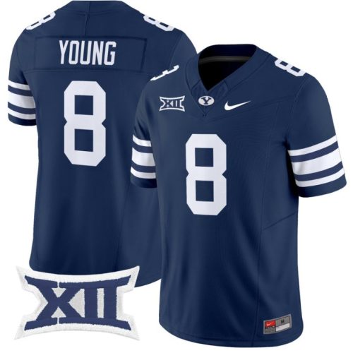 Steve Young Jersey #8 BYU Cougars Vapor Limited College Football Stitched Navy JSASLGXV